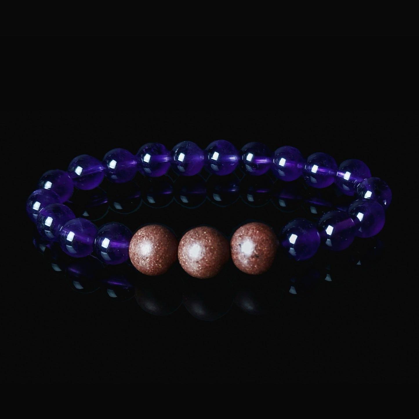 Amethyst(8mm) & Herbal Flowers Bracelet