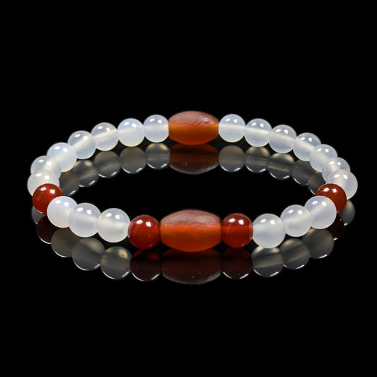 Tibet Red and White Agate(6mm) Bracelet