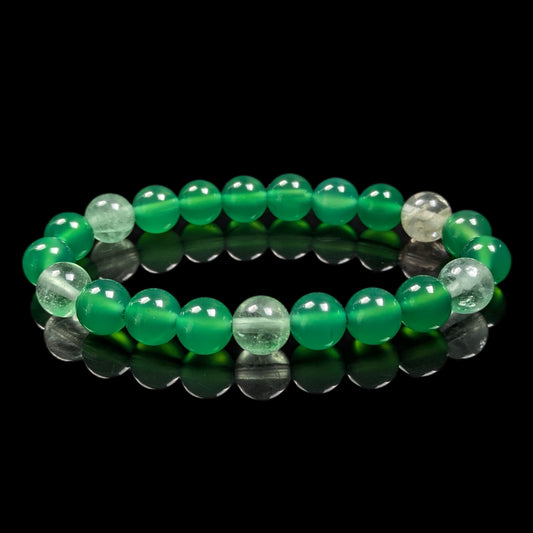 Green Agate and Fluorite(8mm) Bracelet